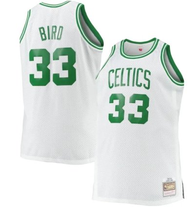 Larry Bird Boston Celtics Big Tall 198586 Hardwood Classics Swingman Jersey - White