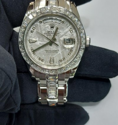 Rolex Day-date Pearlmaster With Baguette Bezel And Bracelet