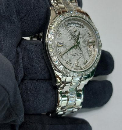 Rolex Day-date Pearlmaster With Baguette Bezel And Bracelet