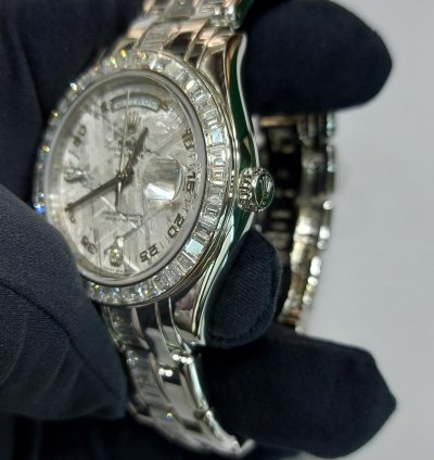 Rolex Day-date Pearlmaster With Baguette Bezel And Bracelet