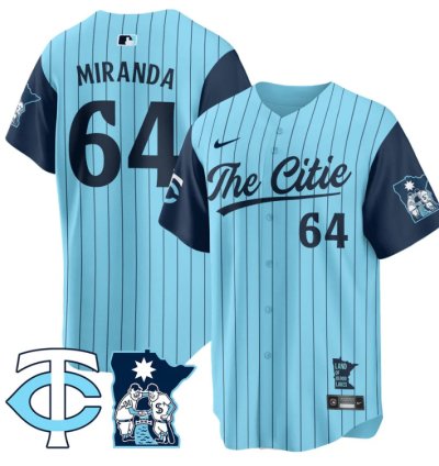 Jose Miranda Jersey 64 Minnesota Twins 2025 City Connect Concept Stitched Blue