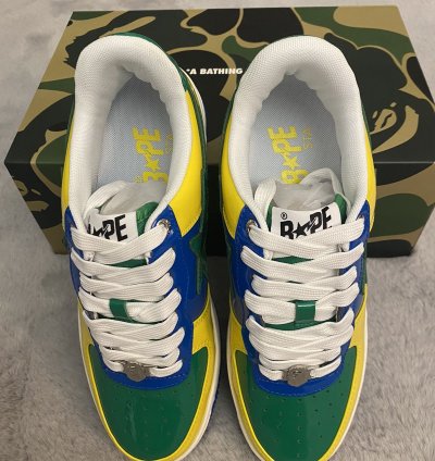 Bapesta 1 Brazil Green Blue Yellow Size 7