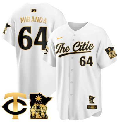 Jose Miranda Jersey 64 Minnesota Twins 2025 City Connect Concept Stitched White Gold