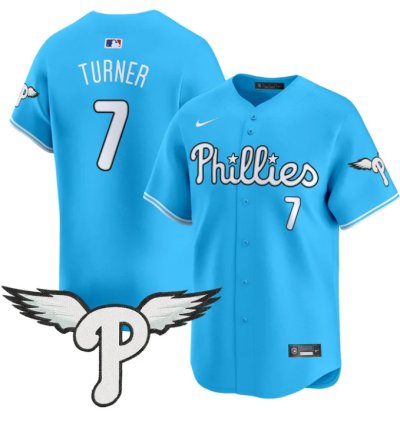 Trea Turner Jersey 7 Philadelphia Phillies 2025 Vapor Premier Limited Stitched Light Blue