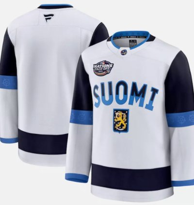 No Name Jersey Finland White 2025 4 Nations Face-off Stitched