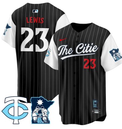 Royce Lewis Jersey 23 Minnesota Twins 2025 City Connect Concept Stitched Black