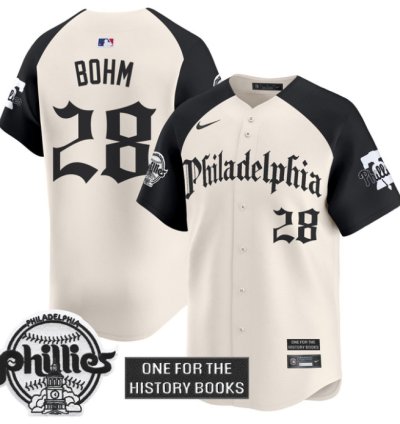 Alec Bohm Jersey 28 Phillies Retro Newspaper Edition Vapor Premier Limited Stitched Alternate