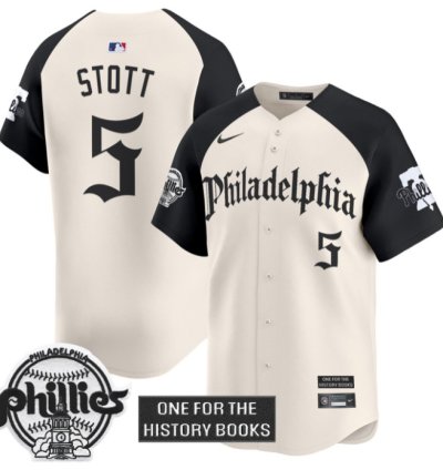 Bryson Stott Jersey 5 Phillies Retro Newspaper Edition Vapor Premier Limited Stitched Alternate