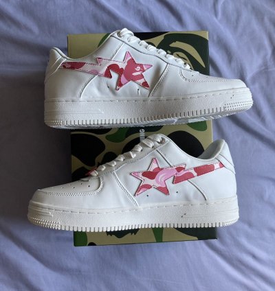 Bapesta Abc Camo White Pink