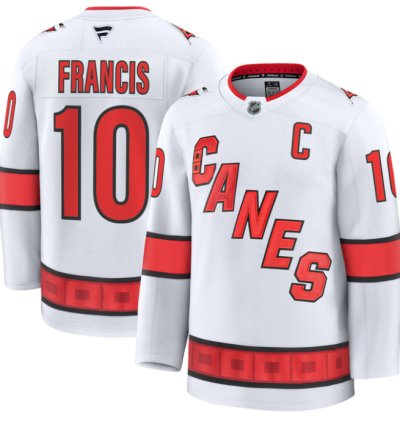 Ron Francis Jersey 10 Carolina Hurricanes Premium All Stitched White