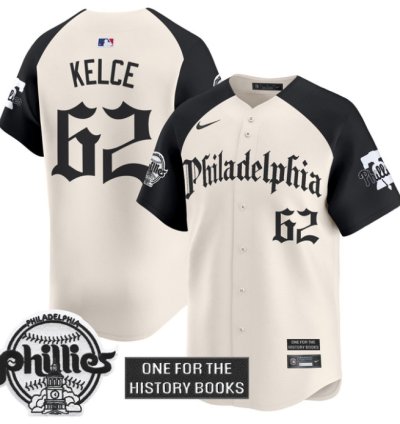 Jason Kelce Jersey 62 Phillies Retro Newspaper Edition Vapor Premier Limited Stitched Alternate