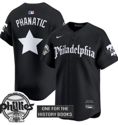 Phanatic Jersey Phillies Retro Newspaper Edition Vapor Premier Limited Stitched Black