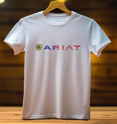 Ariat Logo Funny Mens Tshirt Size Usa