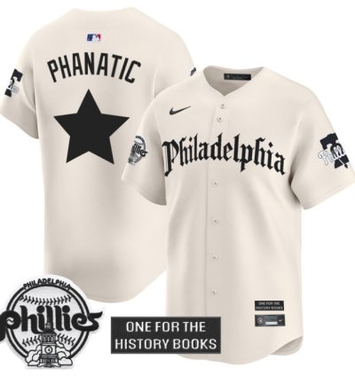 Phanatic Jersey Phillies Retro Newspaper Edition Vapor Premier Limited Stitched Cream