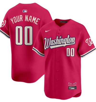 Custom Washington Nationals Jersey Name Number Vapor Limited All Stitched Pink