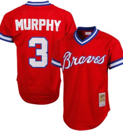 Atlanta Braves Dale Murphy Red 1980 Throwback Mesh Pullover Jersey