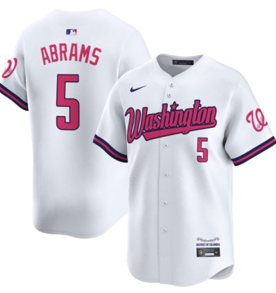 Cj Abrams Jersey 5 Washington Nationals Vapor Limited All Stitched White