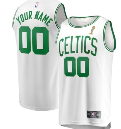 Boston Celtics 2024 Nba Finals Champions Custom Fast Break Jersey - White - Association Edition