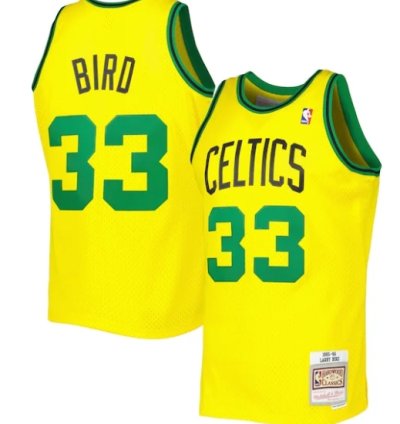 Larry Bird Boston Celtics 1985-86 Hardwood Classics Reload 30 Swingman Jersey - Gold
