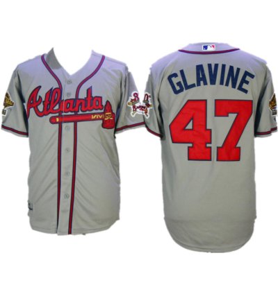 Atlanta Braves Tom Glavine Gray 1995 Throwback Jersey