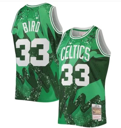 Larry Bird Boston Celtics Hardwood Classics 198586 Hyper Hoops Swingman Jersey - Kelly Green