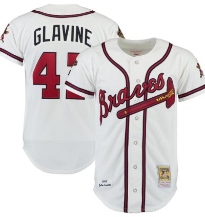 Atlanta Braves Tom Glavine White 1995 Throwback Jersey