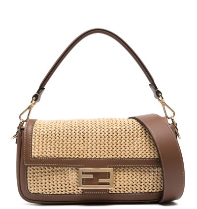 Fendi Baguette Macrame Detail Shoulder Bag