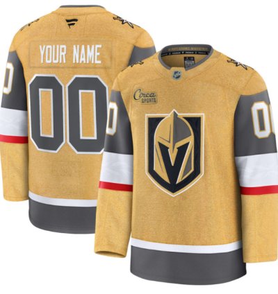 Custom Vegas Golden Knights Jersey Name Number Premium All Stitched Gold