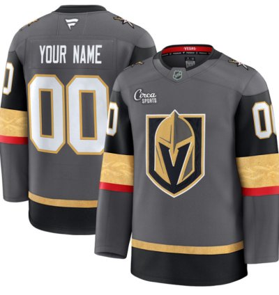 Custom Vegas Golden Knights Jersey Name Number Premium All Stitched Gray