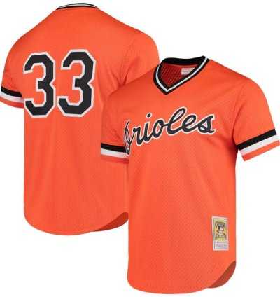 Baltimore Orioles Eddie Murray Orange Throwback Mesh Pullover Jersey