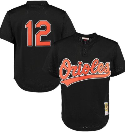 Baltimore Orioles Roberto Alomar Black Throwback Mesh Pullover Jersey