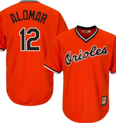 Baltimore Orioles Roberto Alomar Orange Throwback Pullover Jersey