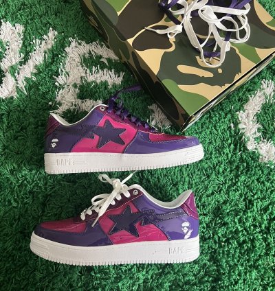 Bapesta Low Color Camo Combo Purple Shoe