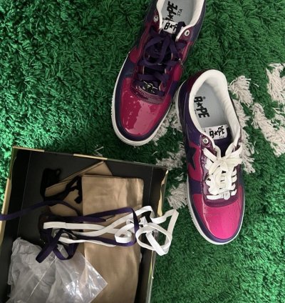 Bapesta Low Color Camo Combo Purple Shoe