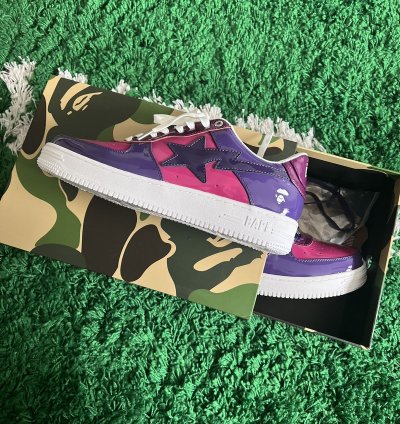 Bapesta Low Color Camo Combo Purple Shoe