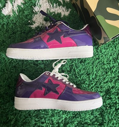 Bapesta Low Color Camo Combo Purple Shoe