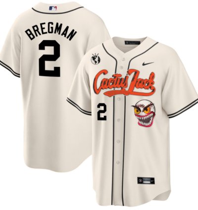 Alex Bregman 2 Houston Astros Cactus Jack Cream Jersey