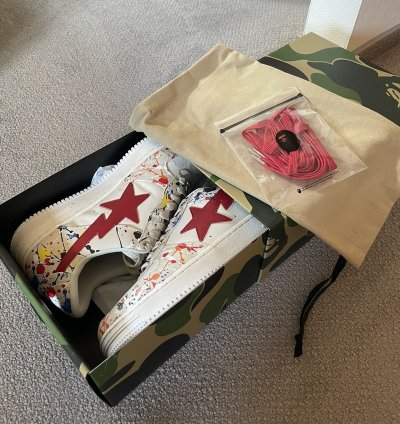 Bapesta M1 3 Paint Ivory