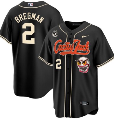 Alex Bregman 2 Houston Astros Cactus Jack Men Jersey - Black