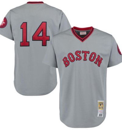 Boston Red Sox Jim Rice Gray 1975 Throwback Pullover Jersey