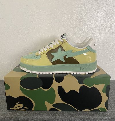Bapesta Nostalgic Yellow Green Size 10