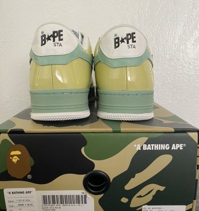 Bapesta Nostalgic Yellow Green Size 10