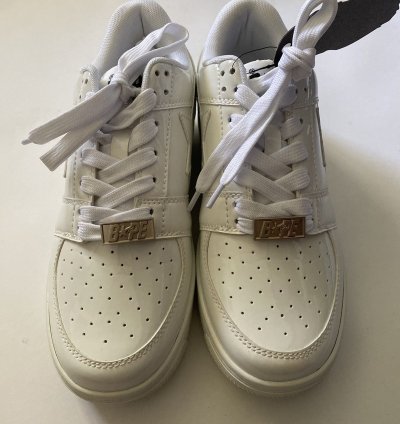 Bapesta Patent Leather All White