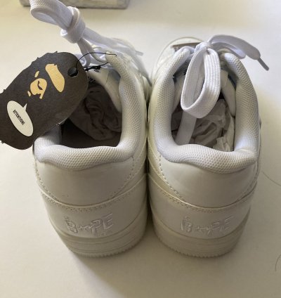 Bapesta Patent Leather All White