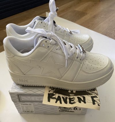Bapesta Patent Leather All White