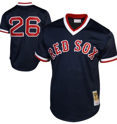 Boston Red Sox Wade Boggs Navy 1992 Throwback Mesh Pullover Jersey
