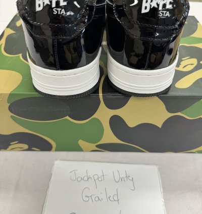 Bapesta Patent Leather Black White Twisted Face Size 10