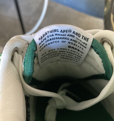 Bapesta Patent Leather Green White