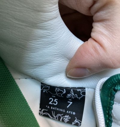 Bapesta Patent Leather Green White