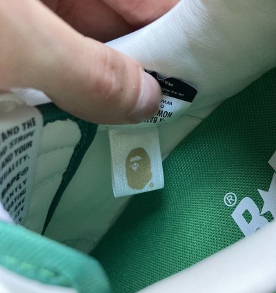 Bapesta Patent Leather Green White